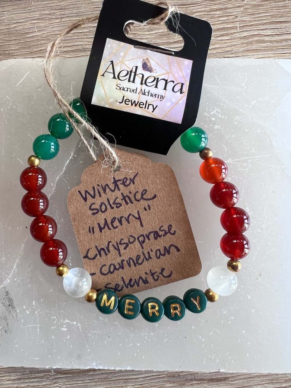 Aetherra Sacred Alchemy Jewelry Winter Solstice Merry Chrysoprase Carnelian Sele